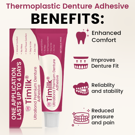Timilk® UltraBond Premium Denture Adhesive  (Clinically Proven 4-Day Hold for Secure, Comfortable & Zinc-Free Denture Fit 🦷)