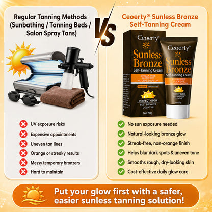 Ceoerty® Sunless Bronze Self-Tanning Cream🥕✨No-Sun Natural Bronze Glow with DHA + Beta-Carotene for Streak-Free, Non-Orange, Hydrating Tan & Smoother-Looking Uneven Skin