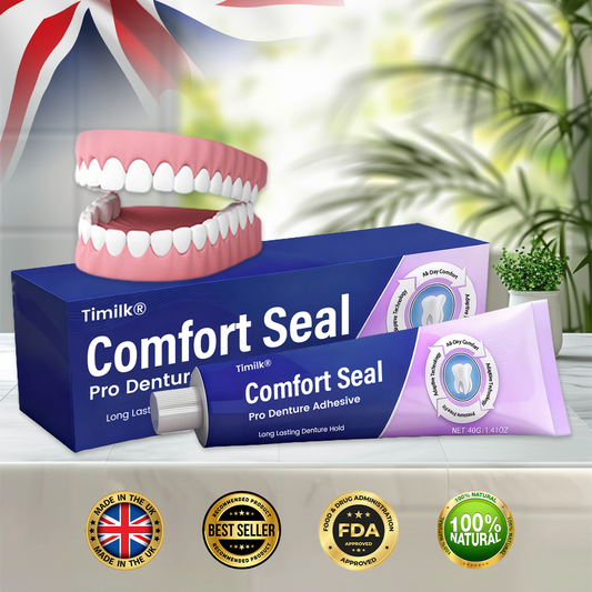 🔥 LIMITED SPECIAL OFFER 🔥 Timilk® Comfort Seal Pro Denture Adhesive🦷💜FDA Certified (Clinically Proven 96-   Hour Lock Hold for   Secure, Comfortable &   Zinc-Free Denture Fit)